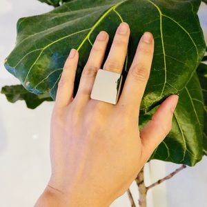 Polished square statement ring